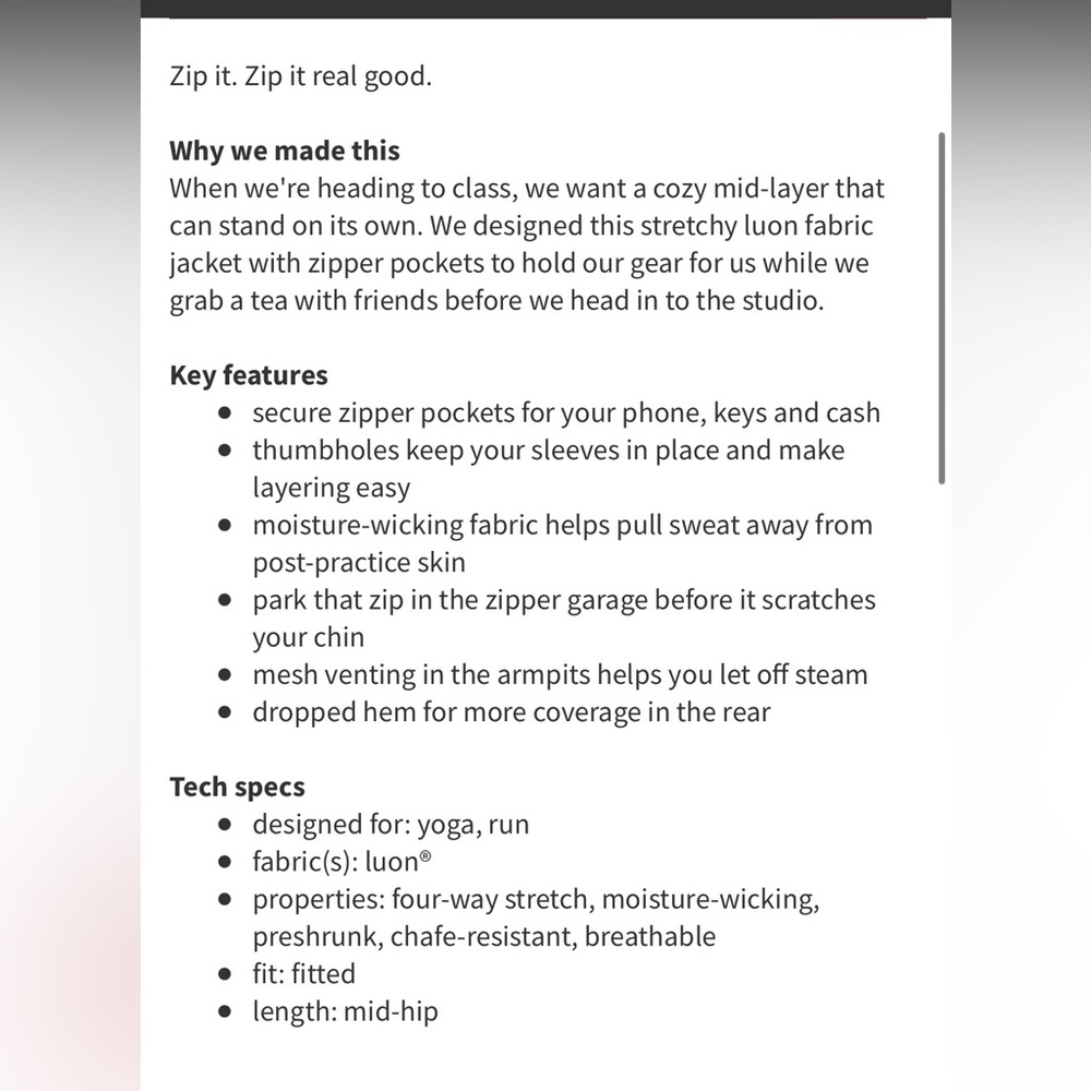 🍋LULULEMON FORME JACKET-LIGHT FLARE/CLASSIC STRIPE INKWELL-4🍋 - Picture 15 of 15